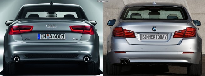 Audi-A6-C7-BMW-5er-F10-Bildvergleich-Heck
