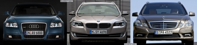 BMW-5er-Touring-F11-Audi-A6-Avant-Mercedes-E-Klasse-T-Modell-Front