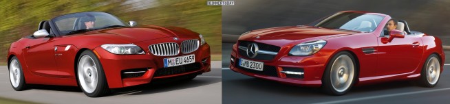 BMW-Z4-E89-Mercedes-SLK-R172-Front-schraeg