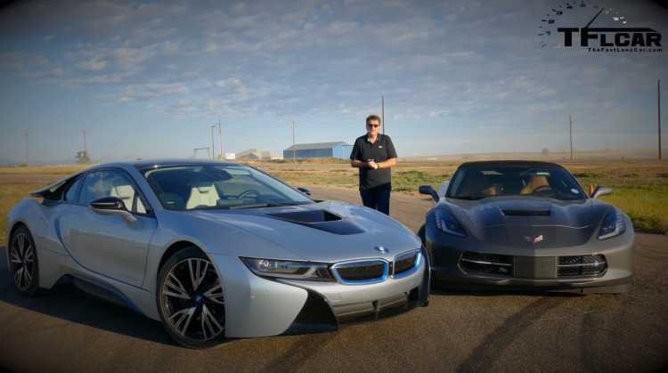 Video: Corvette C7 Stingray vs. BMW i8 im Beschleunigungs-Duell Video: Corvette C7 Stingray vs. BMW i8 im Beschleunigungs-Duell