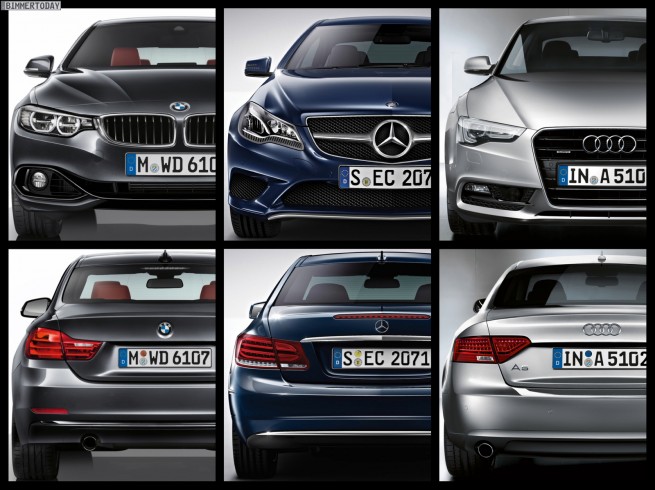 Bild-Vergleich-BMW-4er-Coupe-F32-Mercedes-E-Klasse-Audi-A5