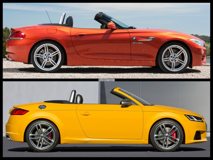 Bild-Vergleich: Audi TT Roadster 2015 vs. BMW Z4 Roadster E89 Bild-Vergleich: Audi TT Roadster 2015 vs. BMW Z4 Roadster E89