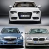 Bildvergleich-Audi-A6-Avant-BMW-5er-Touring-Mercedes-E-Klasse-T-Modell-Front