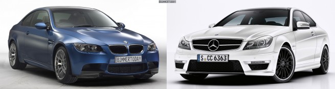 Bildvergleich-BMW-M3-E92-Mercedes-C63-AMG-Coupé-Front2