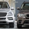 Bildvergleich-Mercedes-M-Klasse-BMW-X5-Front