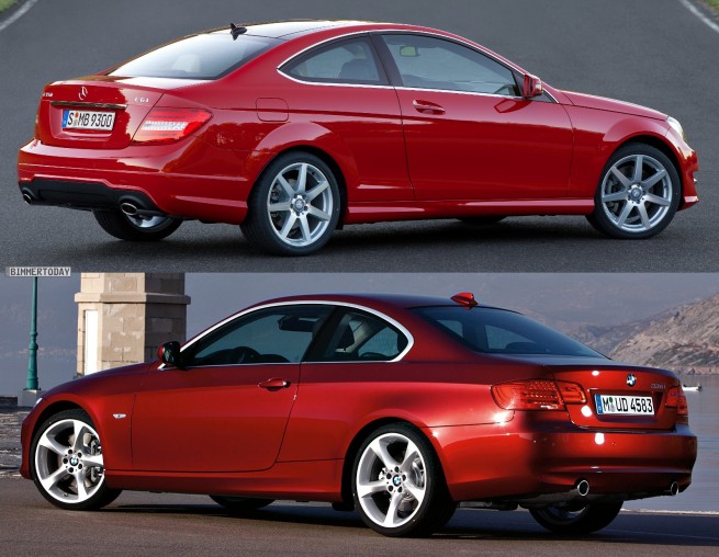 Mercedes-C-Klasse-Coupé-BMW-3er-Coupé-Bildvergleich-Heck1