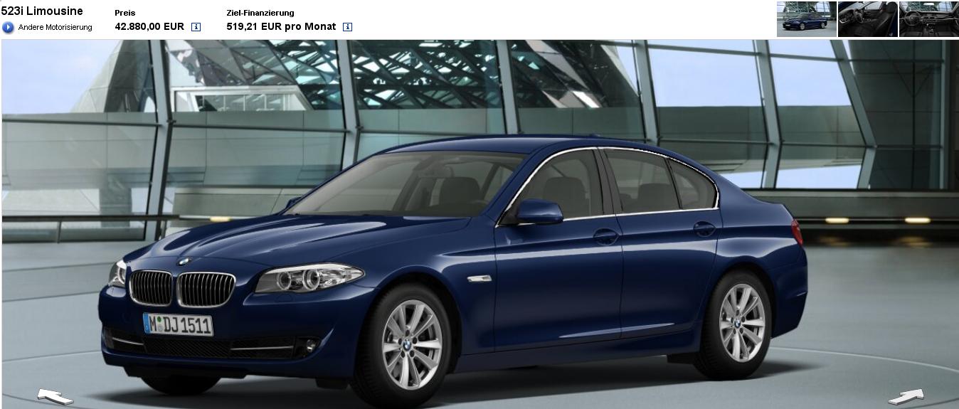 BMW 5er F10 ab sofort im Konfigurator auf BMW.de!